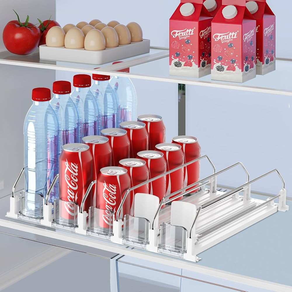 Drink Organizer for Fridge,Self Pushing Fridge Drink Organizer,Automatic Drink Dispenser for Frid... | Amazon (US)