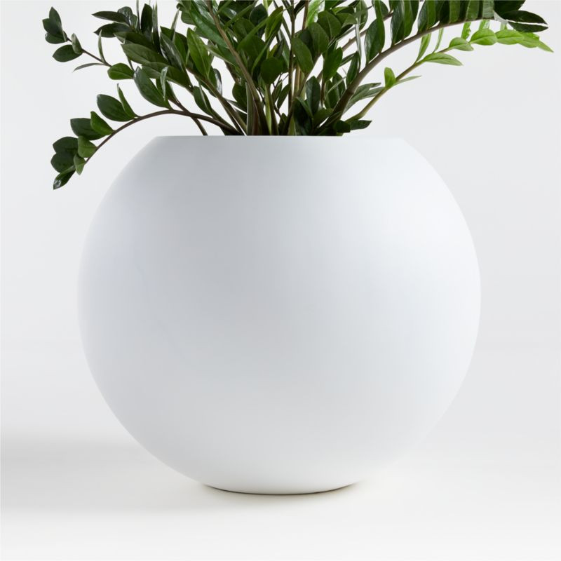 Sphere Large White Indoor/Outdoor Planter 26" + Reviews | Crate & Barrel | Crate & Barrel