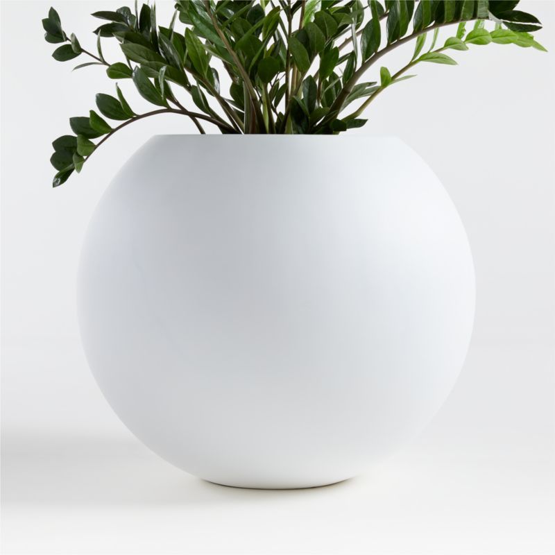 Sphere Large White Indoor/Outdoor Planter + Reviews | Crate and Barrel | Crate & Barrel