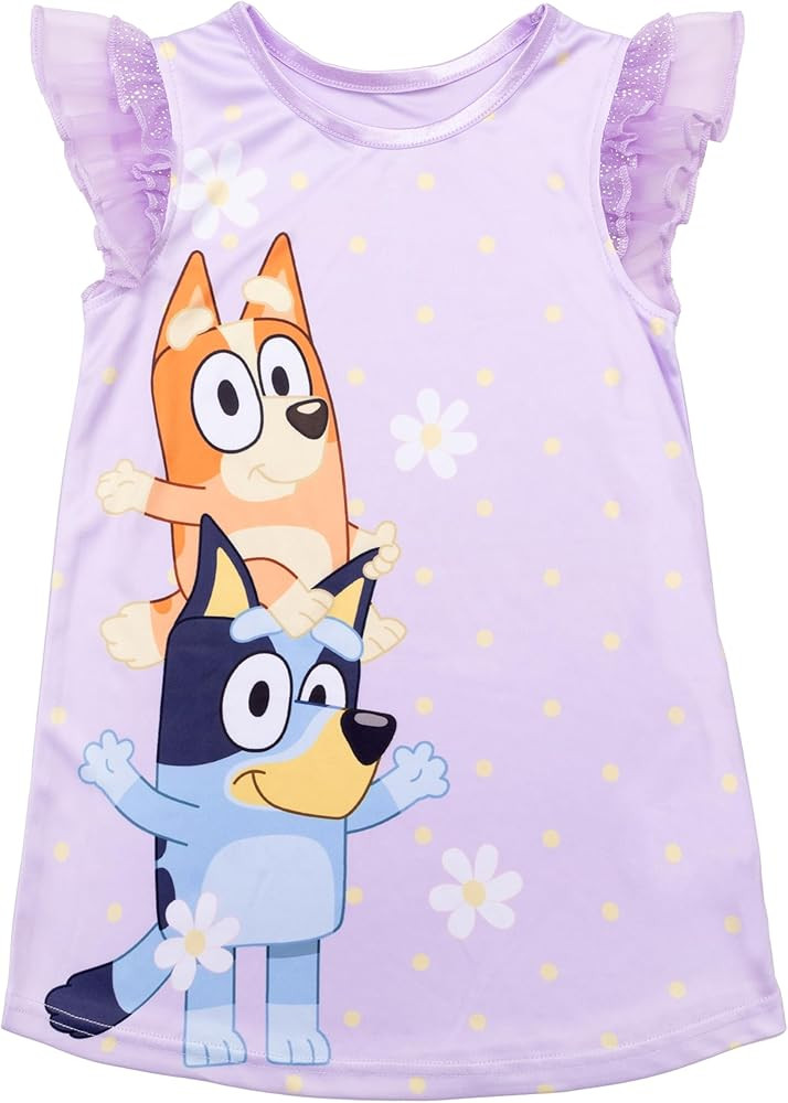 Bluey Girls' Nightgown, Fantasy Gown, Comfortable Sleepwear, Soft & Cute Pajamas for Kids | Amazon (US)