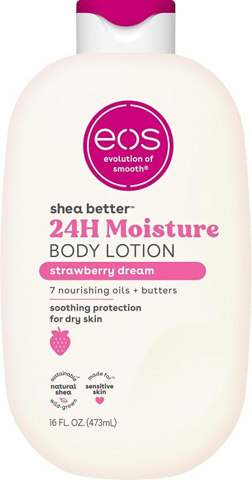 eos Shea Better Body Lotion Strawberry Dream, 24-Hour Moisture Skin Care, Lightweight & Non-Greas... | Amazon (US)