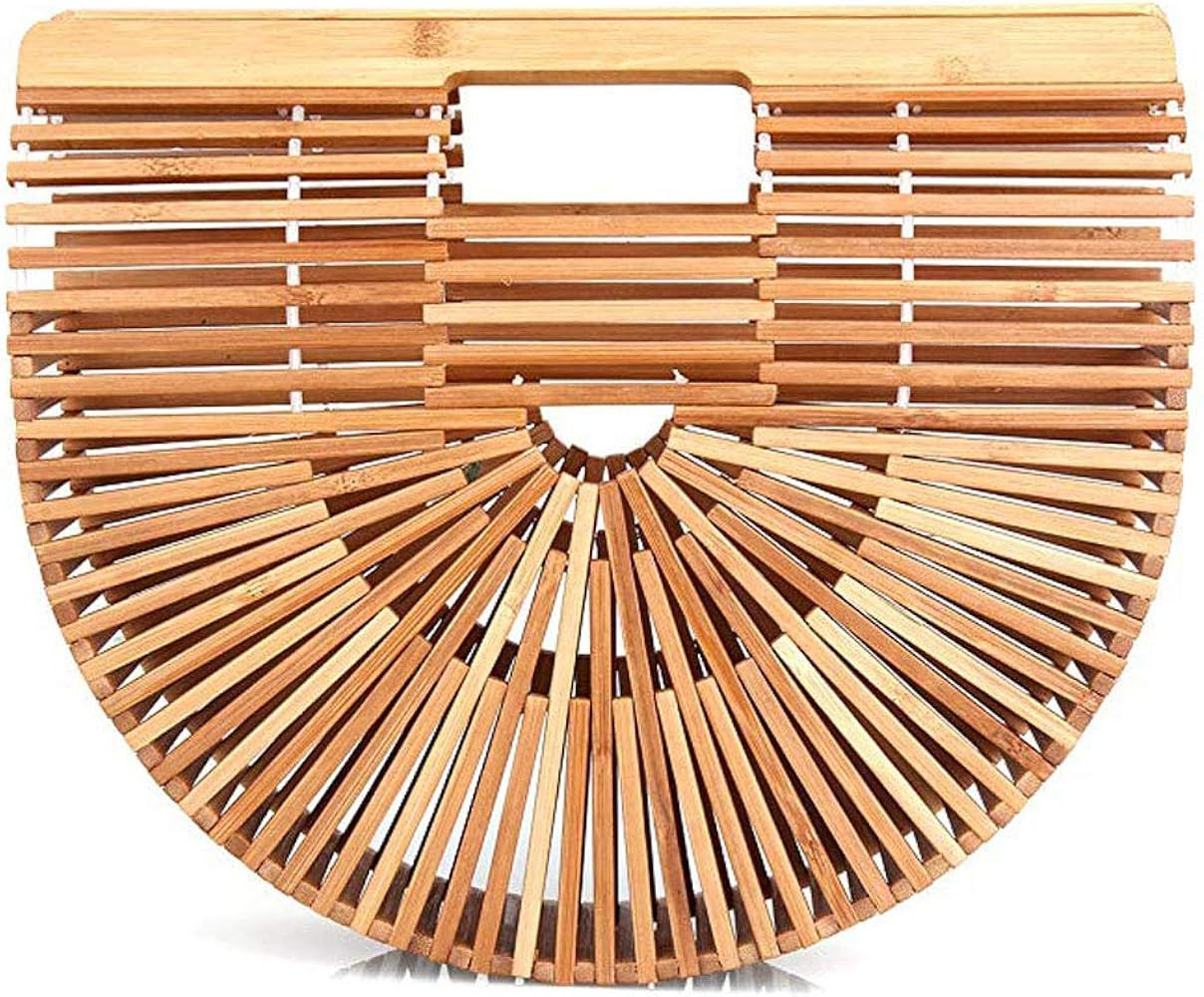 Rattan Bag, Women Bamboo Handbag Basket Bag Handmade Tote Bag Top Handle Bag Straw Spring Summer ... | Amazon (US)