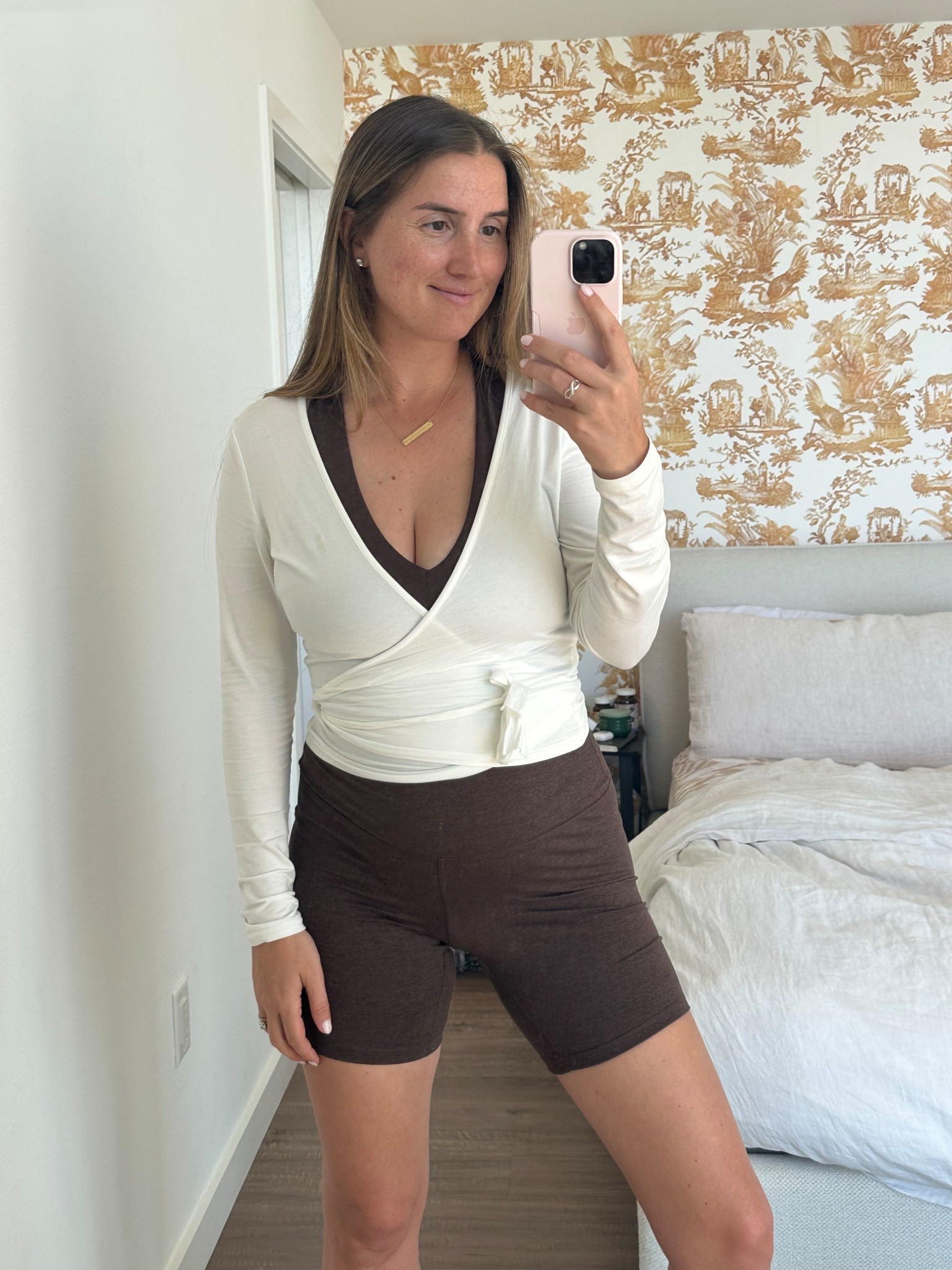 Outfit I wore to a baby dance class and to the park in Miami Beach!

Wearing a size medium wrap top, and a size large top and biker shorts (I should have sized down to a medium!). Color is Heather Espresso!

#LTKActive #LTKmomlife #LTKdayinmylife