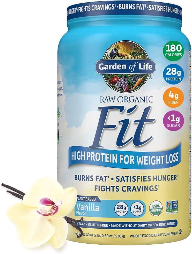 Garden of Life Raw Organic Fit Vegan Protein Powder Vanilla, 28g Plant Based Protein for Weight L... | Amazon (US)