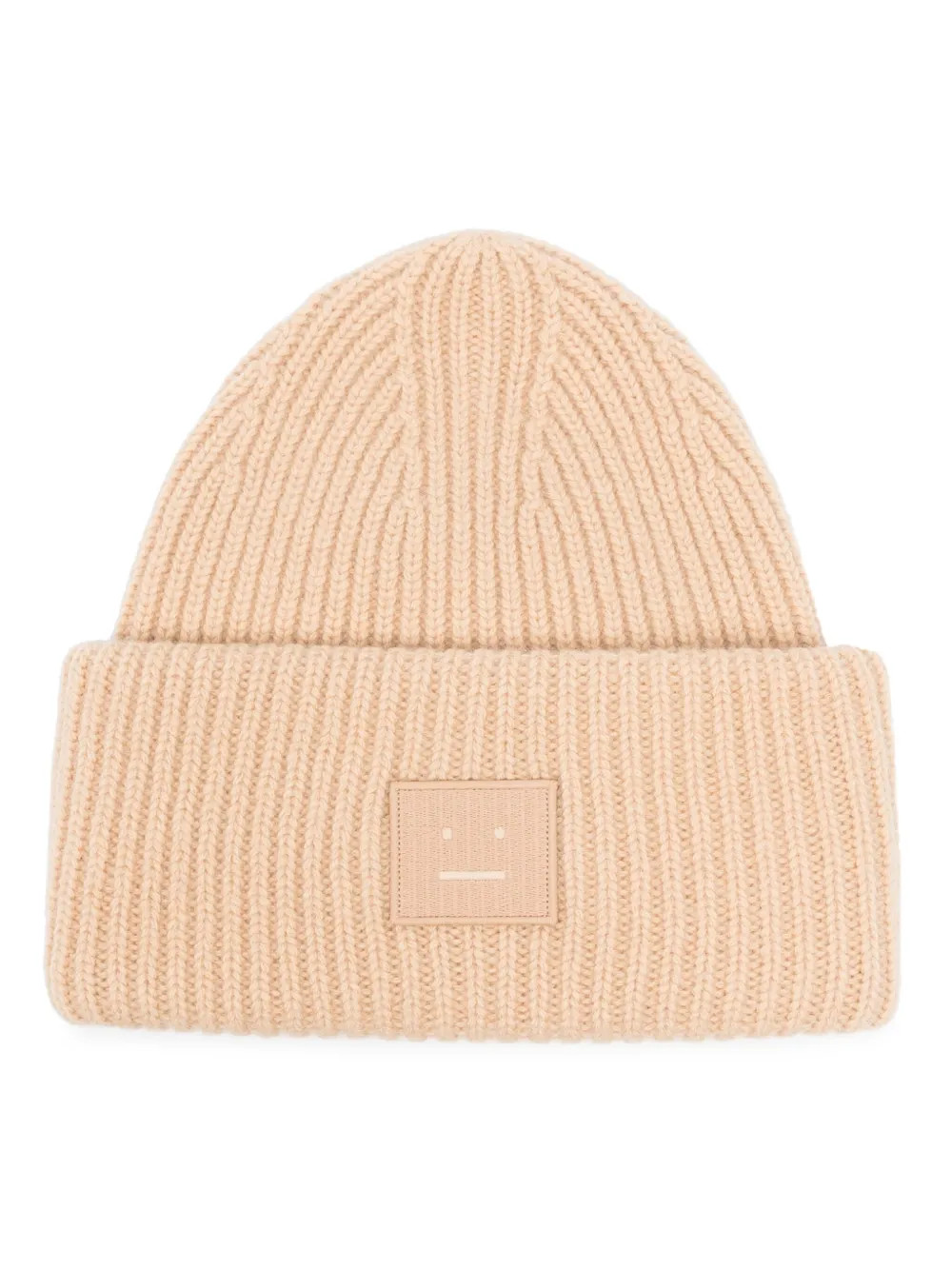 Acne Studios Gerippte Beanie Mit Face-Patch | Nude | FARFETCH DE | Farfetch Global
