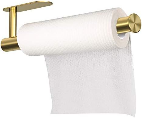 Adhesive Paper Towel Holder, No Drilling Paper Tower Rack, Stainless Steel Rust-Proof and Durable... | Amazon (US)