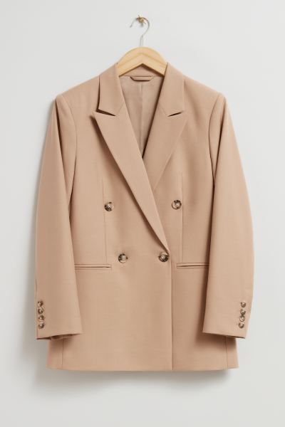 Tailored Blazer - Dusty Beige - Ladies | H&M GB | H&M (UK, MY, IN, SG, PH, TW, HK)