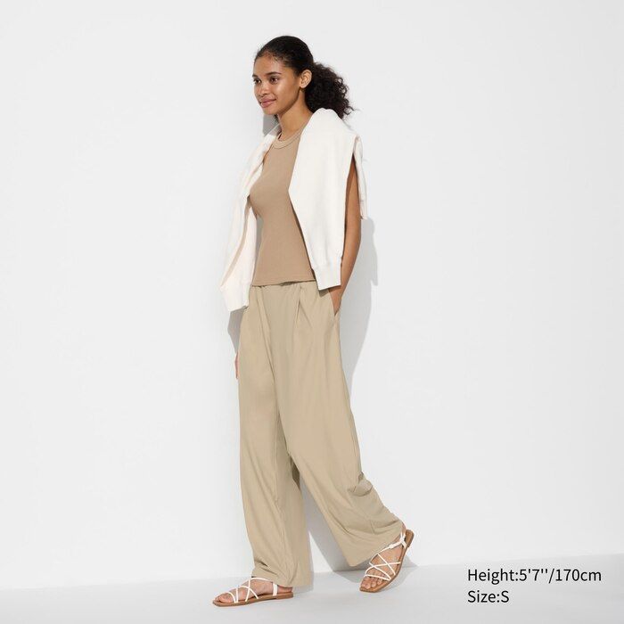 Ultra Stretch AIRism Straight Wide Pants | UNIQLO (US)