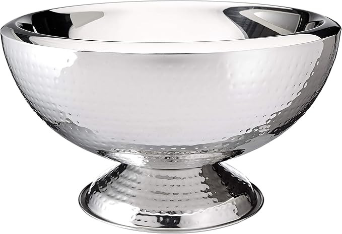 Elegance Hammered 3-Gallon Stainless Steel Doublewall Punch Bowl | Amazon (US)