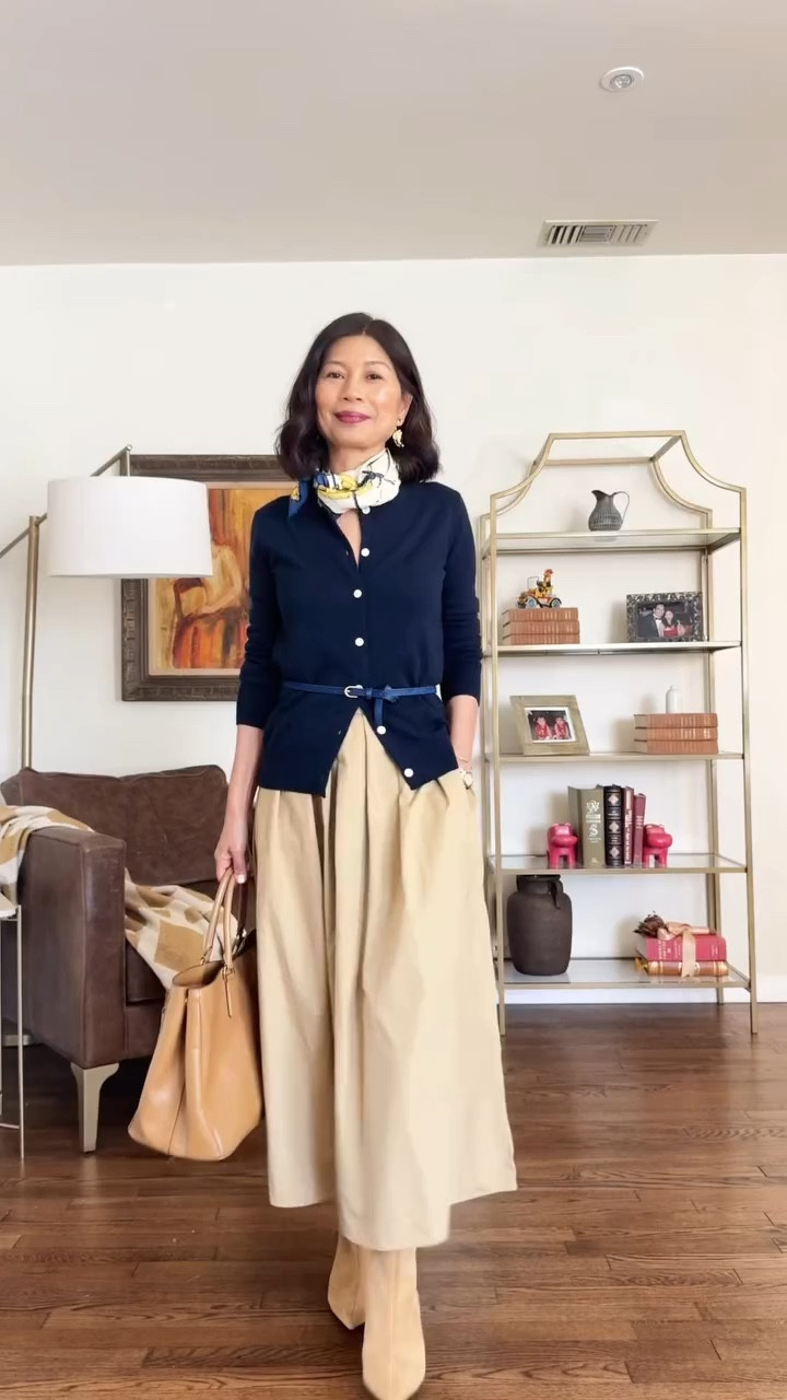 Week 9 of 52: Styling the midi skirt again 💛

This time I’m pairing it with a soft cashmere cardigan, cinched with a skinny belt for a little shape. I added a matching scarf, statement earrings, my watch and bangle, suede boots, and a leather tote in the same tone to pull everything together.

Same skirt, completely different feel. Proof that one piece can carry you through endless looks.

Head to my link to shop this look. 

Be sure to follow along each week as I restyle our capsule wardrobe and share fresh ways to update and elevate our looks.

#the52weekedit #capsulewardrobe #affordablestyles #sustainablestyle #cashmerecardigan