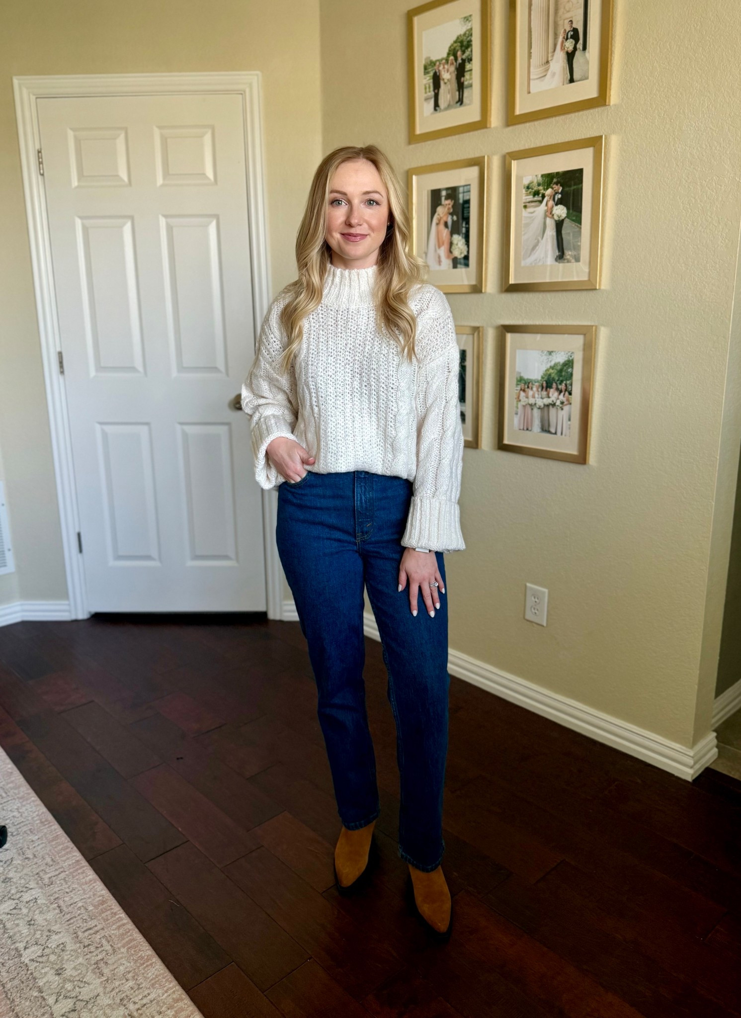 This oversized mock neck sweater is SO cozy! It’s super long on me (I’m 5’2”), but it’s so cozy and great with leggings. Wearing an XS! 

#LTKFindsUnder50 #LTKPetite #LTKSeasonal