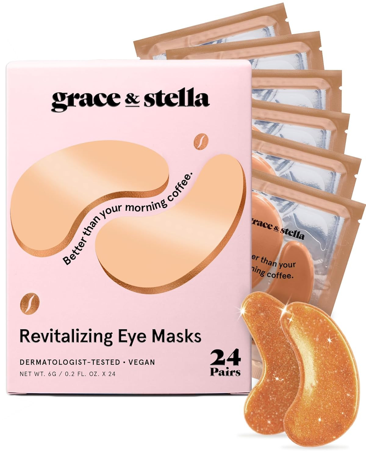 grace & stella Caffeine Under Eye Patches - Awakening Eye Patches for Puffy Eyes and Dark Circles... | Amazon (US)