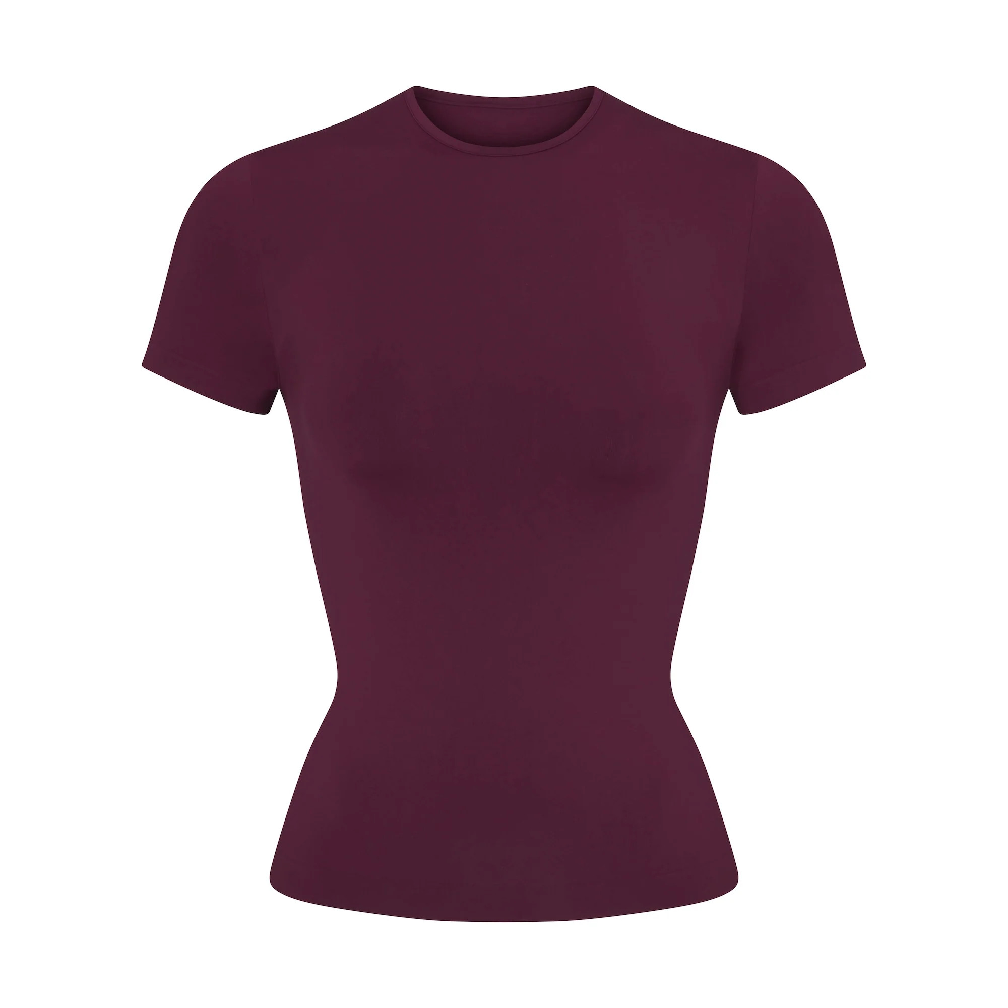 SOFT SMOOTHING SEAMLESS T-SHIRT | DEEP BERRY | SKIMS (US)