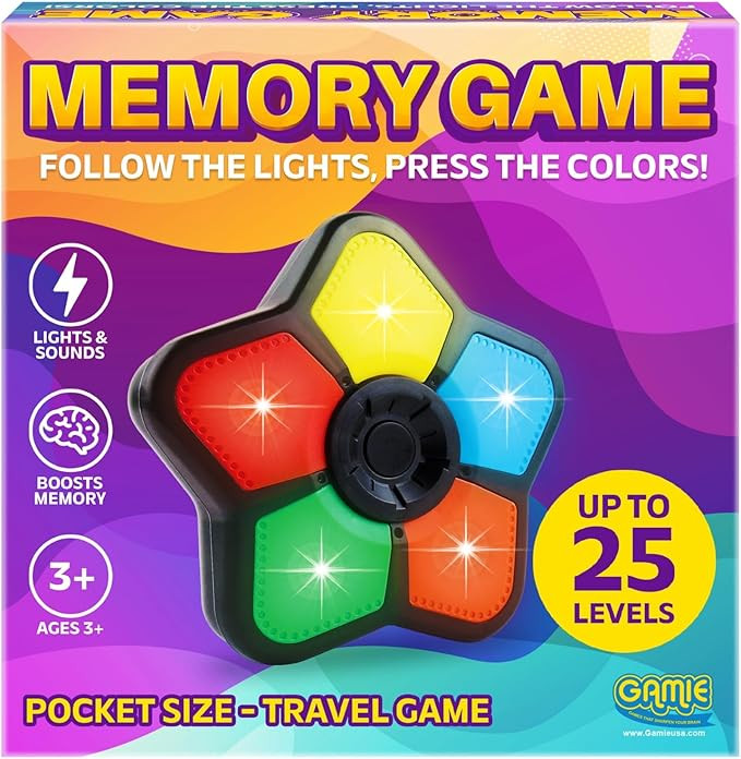 Gamie Mini Electronic Memory Game, Handheld Game for Kids 4-12, Mind-Sharpening Brain Games for K... | Amazon (US)