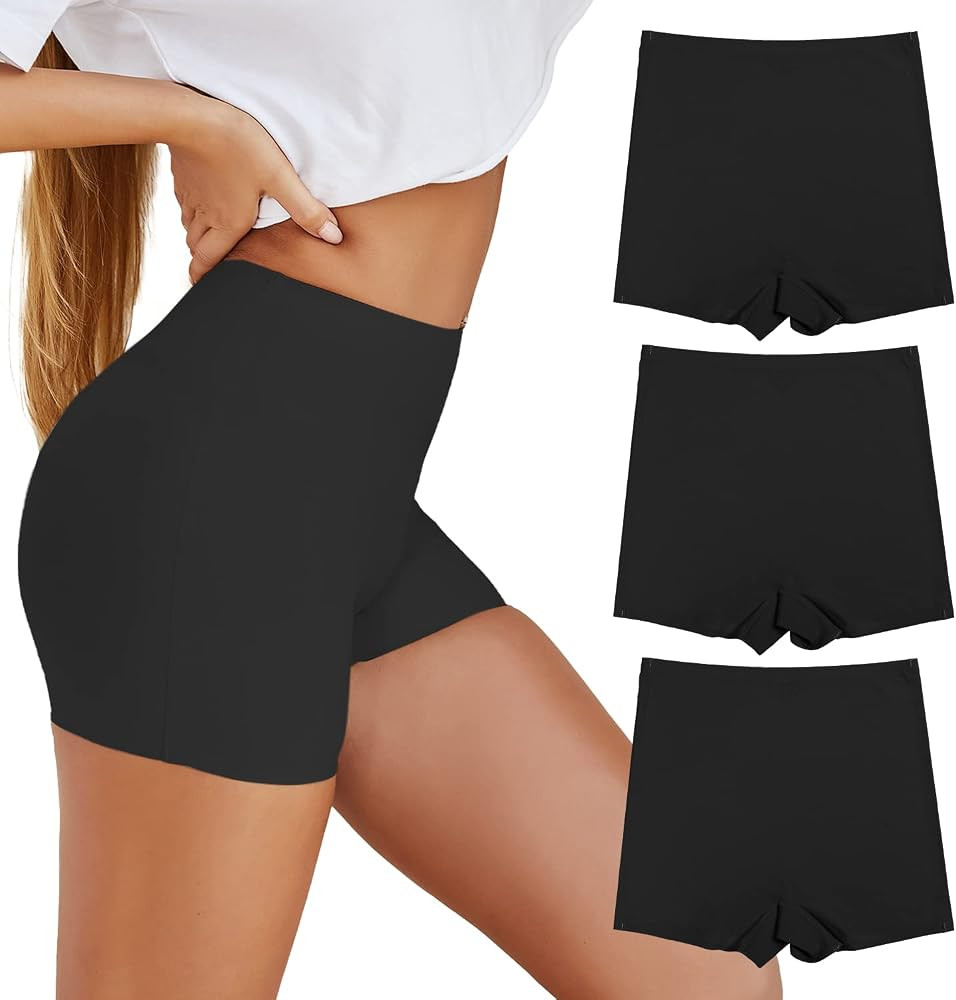 No Show Ice Silk Boxer Briefs, Anti Chafing Short Pack, High Waisted Plus Size for Summer, Sleepi... | Amazon (US)