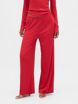 Mini Rib Wide-Leg PJ Pants | Gap (US)