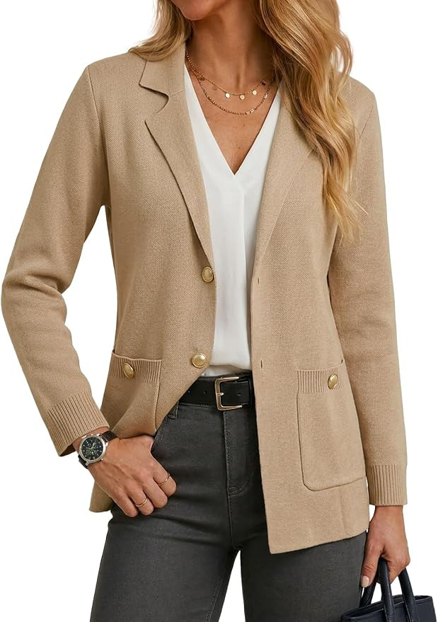 Cicy Bell Womens Sweater Blazers Business Casual Long Sleeve Work Cardigan | Open Front, Dressy C... | Amazon (US)