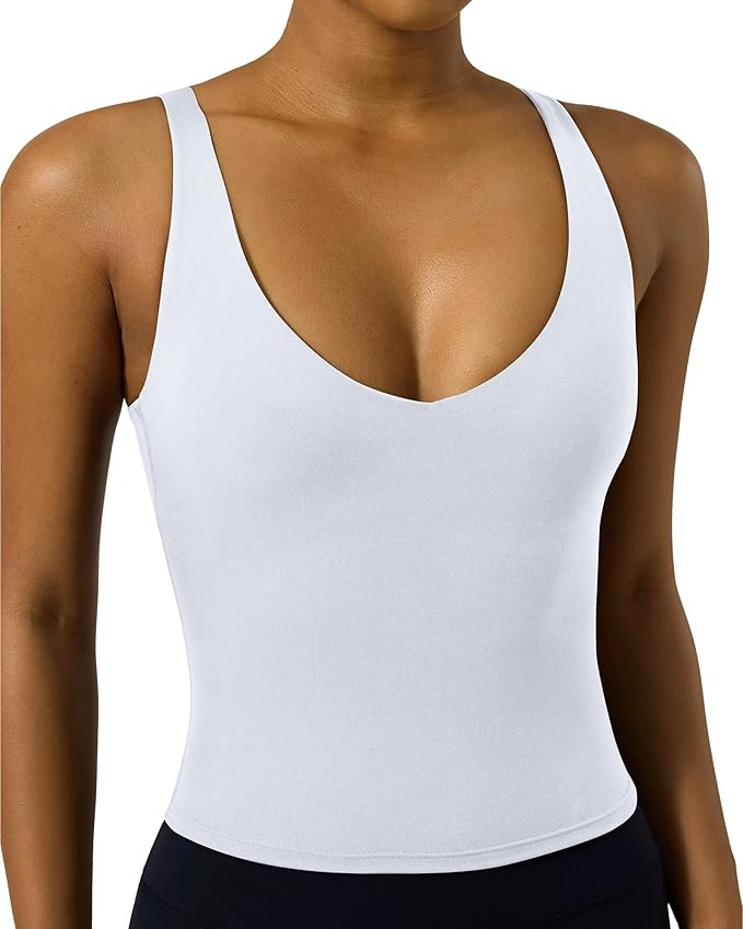 PAVOI ACTIVE Longline Sports Bra for Women, Mid Support Tank Top, FlexFlow | Wirefree Workout Cro... | Amazon (US)