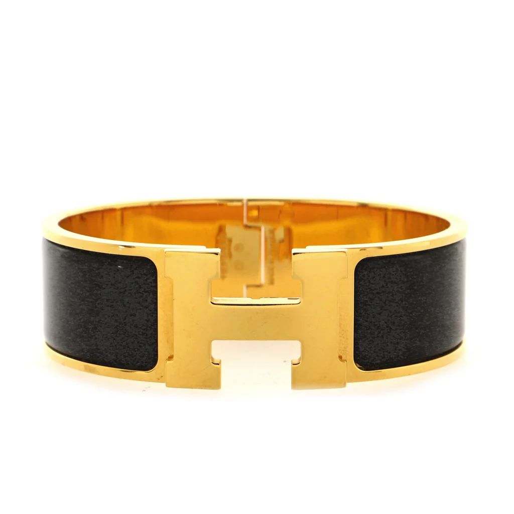 Hermes Clic H Bracelet Enamel Wide Black 1581951 | Rebag