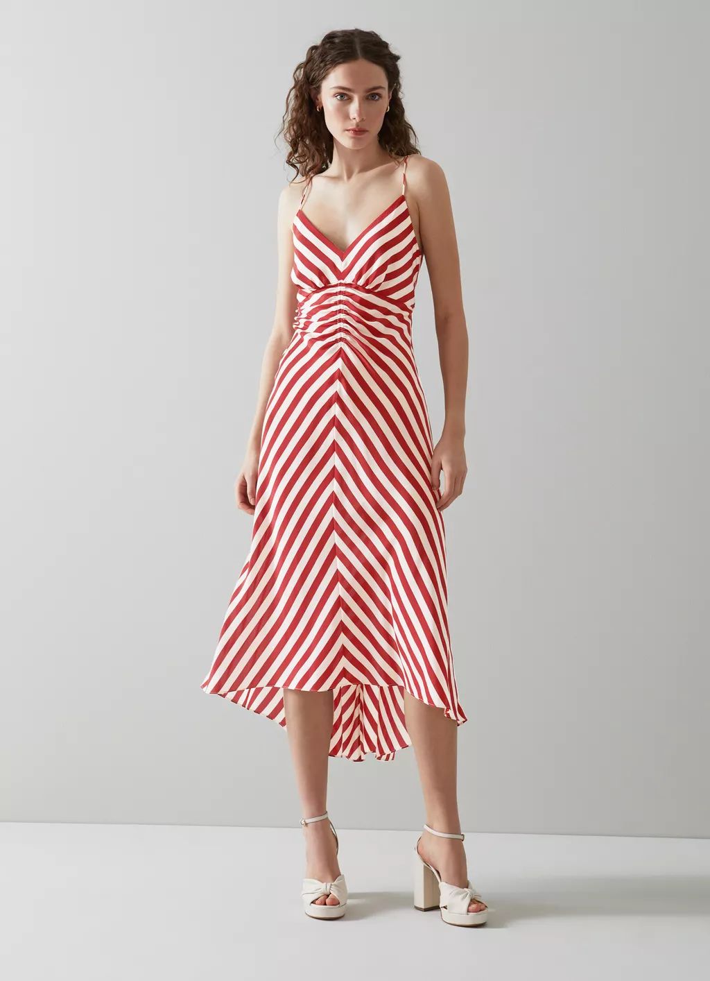 Claud Red and Cream Stripe Silk Dress | View All | Clothing | Collections | L.K.Bennett, London | L.K. Bennett (UK)