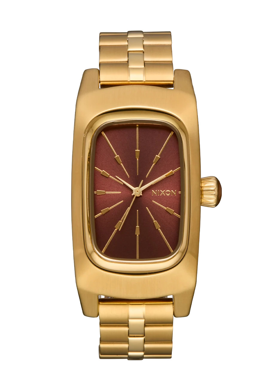 Frankie Watch | Mid Century / Gold / Cognac | Rectangle Stainless Steel Watch | Nixon (US & Canada)