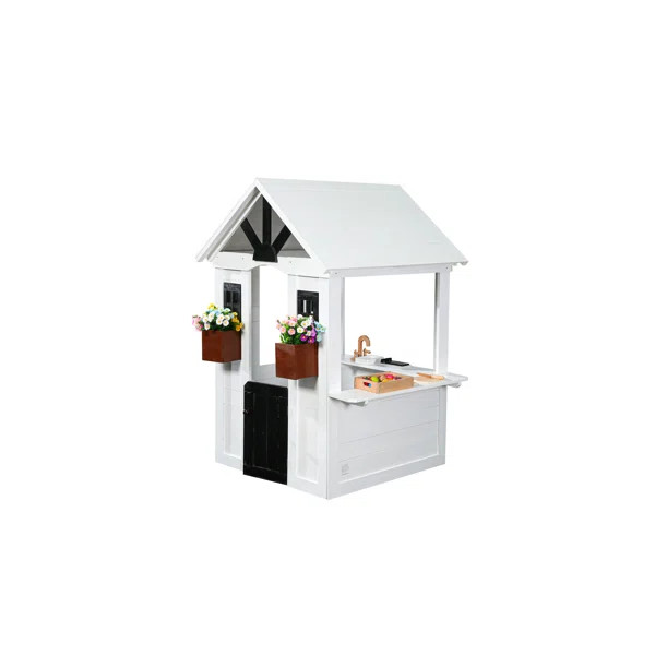 Ajure 45' x 46' Indoor/Outdoor Solid Wood Playhouse with Kitchen | Wayfair Professional
