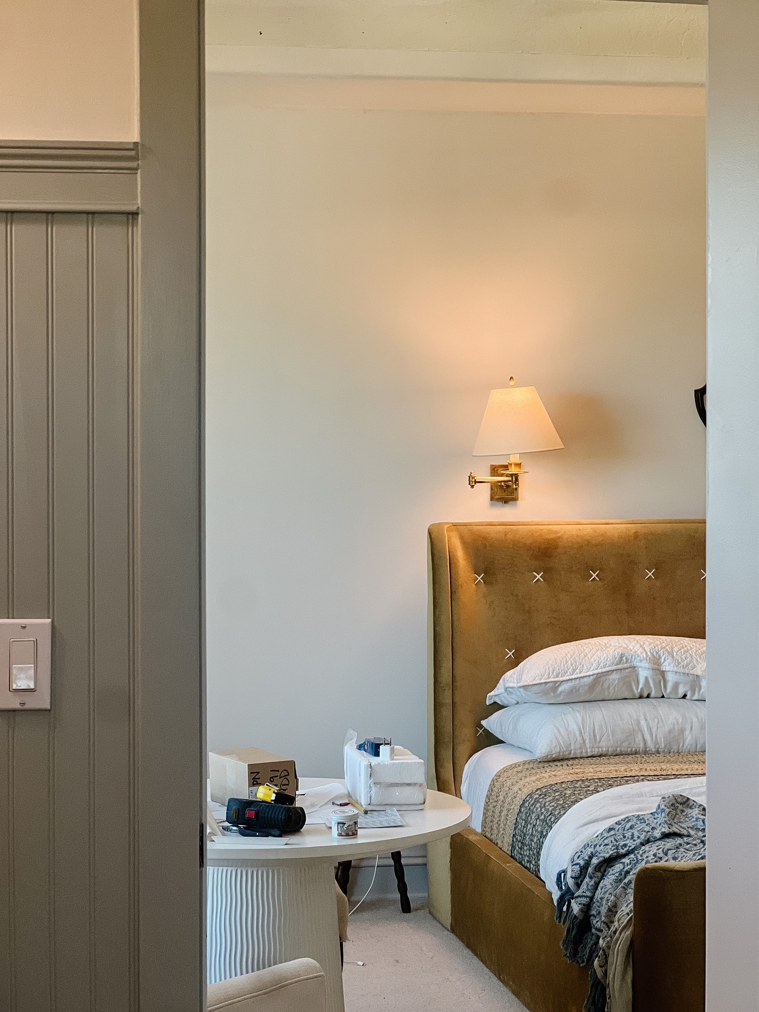 Primary Bedroom Work in progress, ochre bed 

#LTKhome