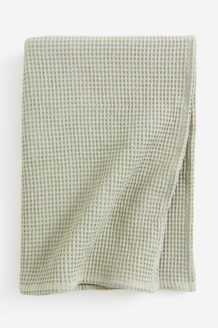 Waffled Cotton Blanket - Light green - Home All | H&M US | H&M (US + CA)