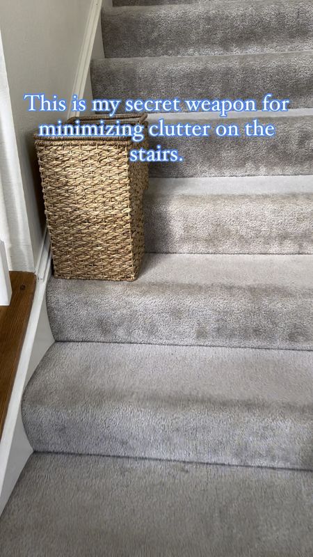 The easiest way to quickly hide clutter on the stairs- a basket! 

#LTKhome #LTKVideo #LTKfamily