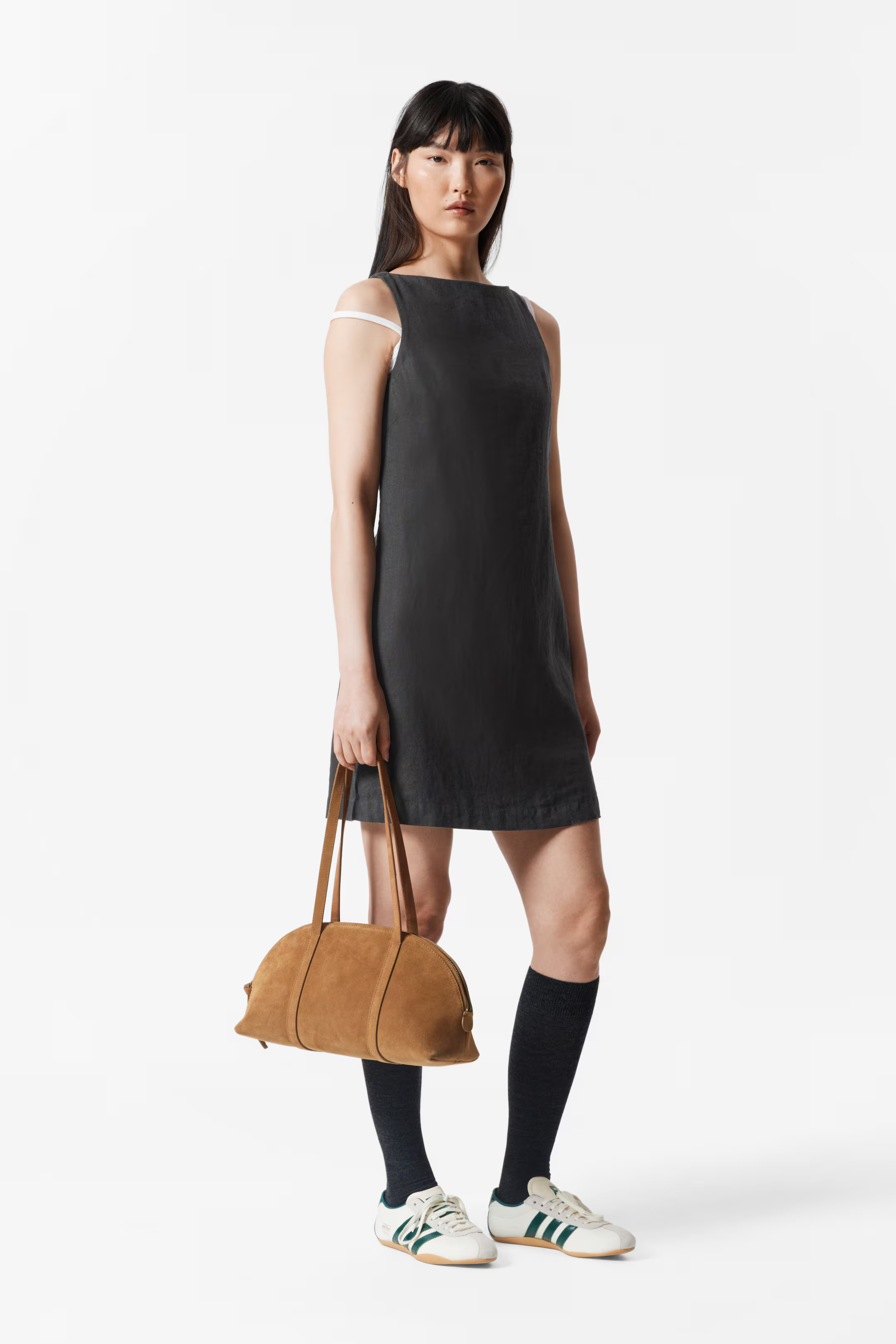 Linen Mini Dress - Black - Ladies | H&M GB | H&M (UK, MY, IN, SG, PH, TW, HK)