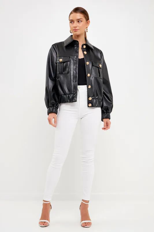 Endless Rose Faux Leather Jacket - Black - XS | Verishop
