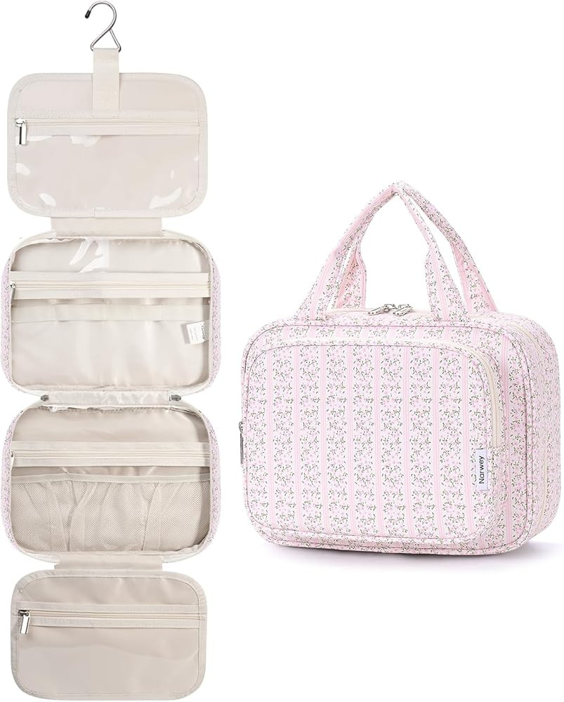 Narwey Hanging Toiletry Bag for Women Travel Makeup Bag Organizer Toiletries Bag for Travel Size ... | Amazon (US)