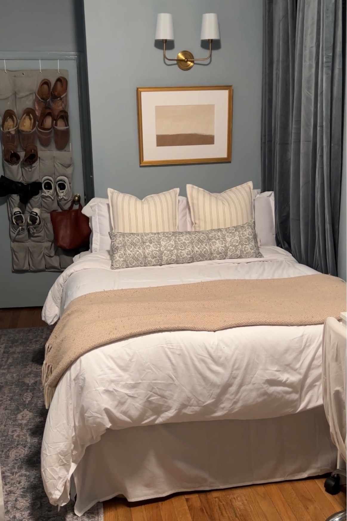 our NYC bedroom 🩵✨ #home #homedecor #apartmenttour #nycapartment #styling #howto #bedroom #bedroomdecor 

#LTKfindsunder50 #LTKhome #LTKfindsunder100