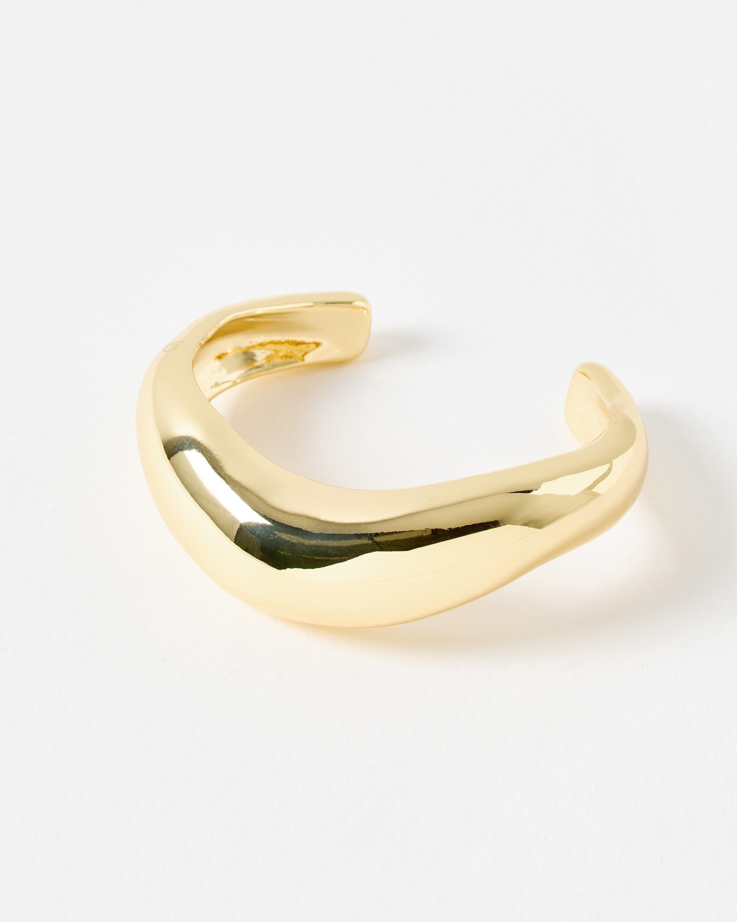Noel Smooth Gold Tone Chunky Cuff Bangle | Oliver Bonas (Global)