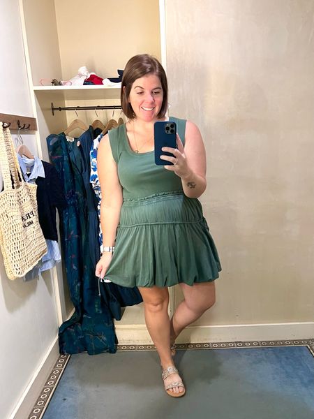 Looking for a dress that will transition seamlessly from summer to fall?! This Anthropologie dress is one you need to check out! It’s made of lightweight material and the bubble skirt is so cute! It runs TTS (I’m in a medium) and it also comes in one other color option! 

#LTKsalealert #LTKxAnthro #LTKstyletip