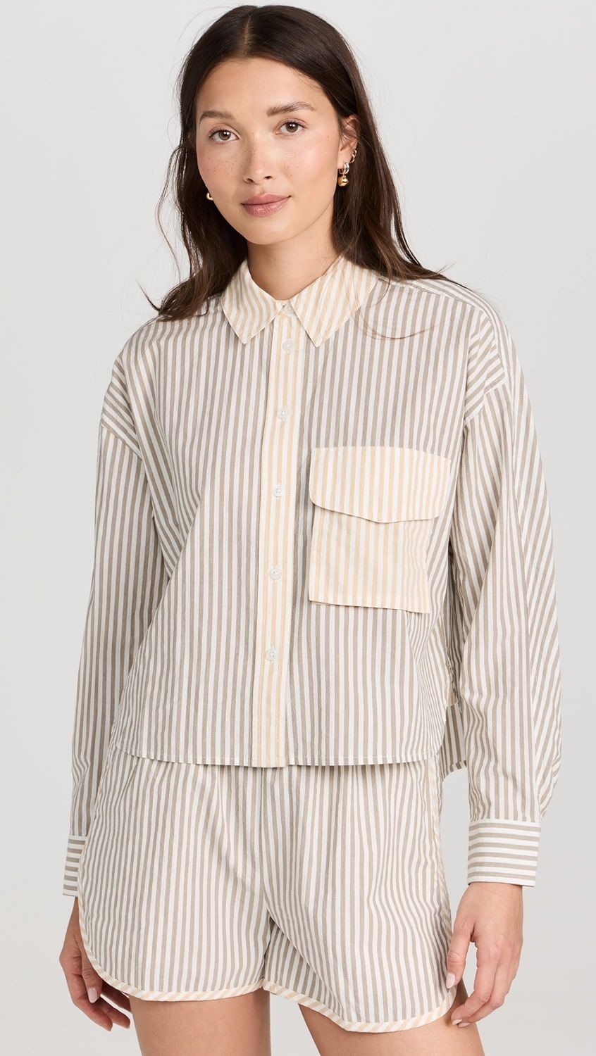 Flap Pocket Crop Button Up Shirt | Shopbop