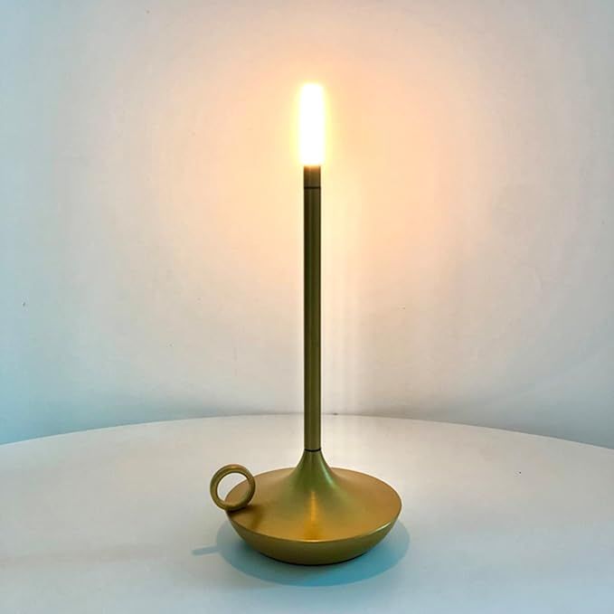 LED Candlelight Dinner Atmosphere Lamp, 2500mAh Battery Powered Cordless Bedside Lamp 3 Level Bri... | Amazon (US)
