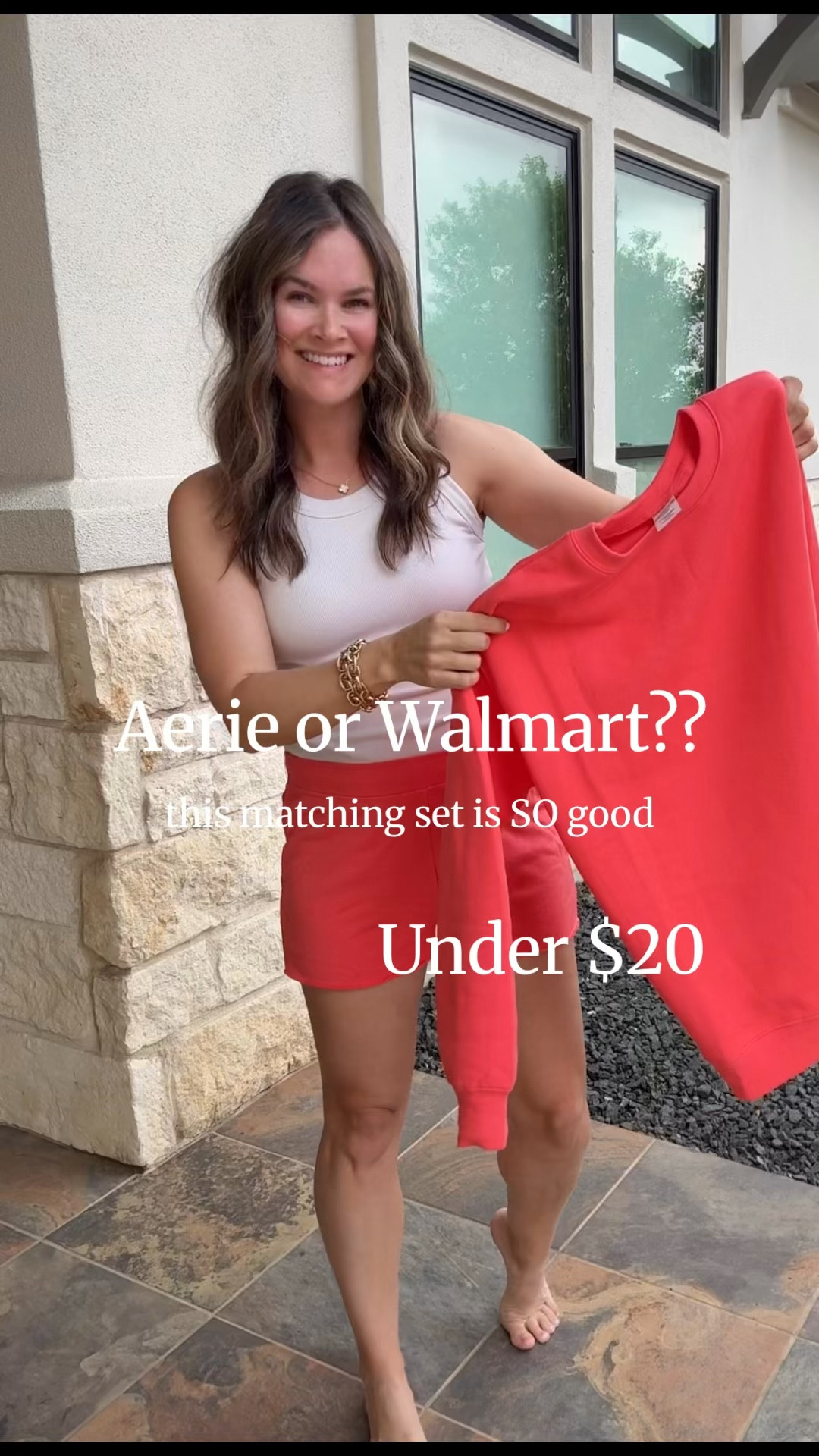 Comment  “ SPRING SET” & I’ll send you the deets. Walmart matching set that feels like Aerie 🤍 under $20 (!!) so soft, flattering & the length is SO good a perfect casual spring outfit perfect for everyday, sports life and even travel! 
#walmartfinds 

#LTKSaleAlert #LTKootd #LTKmomlife