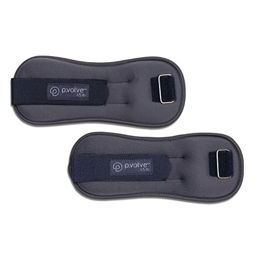 Pvolve 1.5lb Ankle Weights for Home Workouts - BGray with Teal - Strength Training to Sculpt and Tone Your Body, Legs and Core - Home Fitness Equipment for a Quick Exercise | Amazon (US)