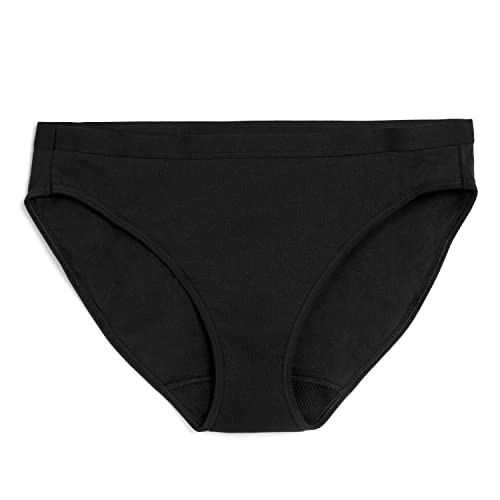 LOLA Washable Period Underwear - Period Underwear for Women, Period Panties, Cotton Bikini Underwear for Women, Holds 3 Tampons, XS Black | Amazon (US)