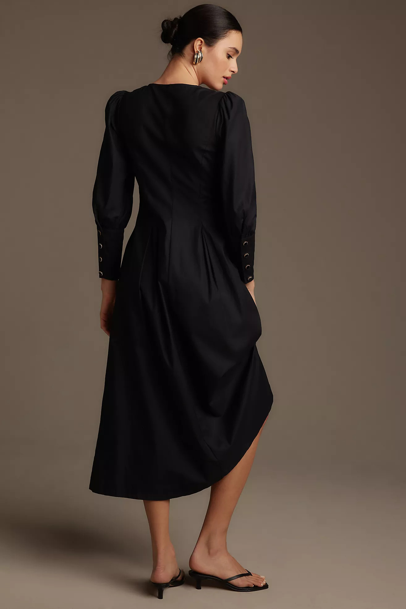 Reformation Halia Long-Sleeve Button-Front Midi Dress | Anthropologie (US)