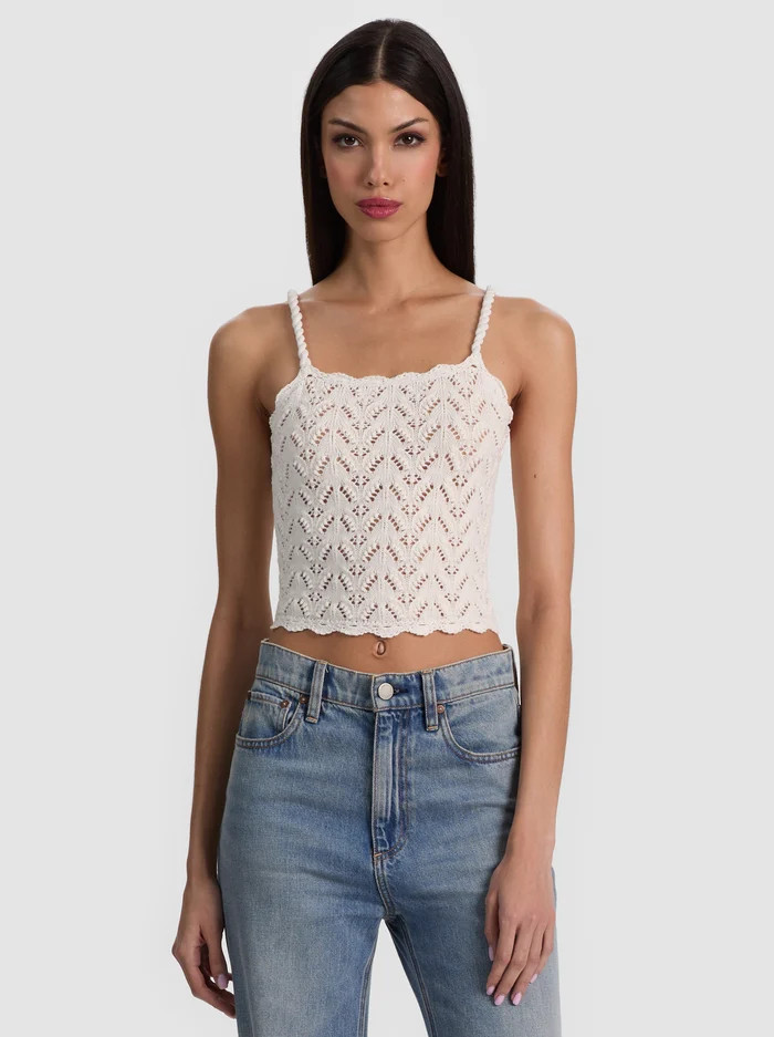 SID CROCHET TANK | Alice + Olivia