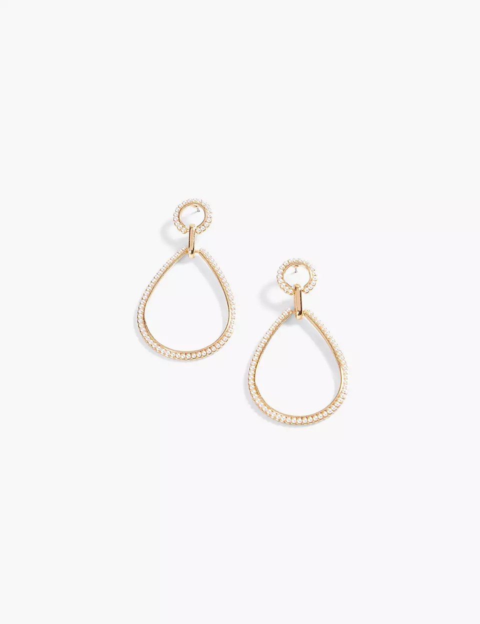 Delicate Pearl Teardrop Hoop Earrings | Lane Bryant (US)