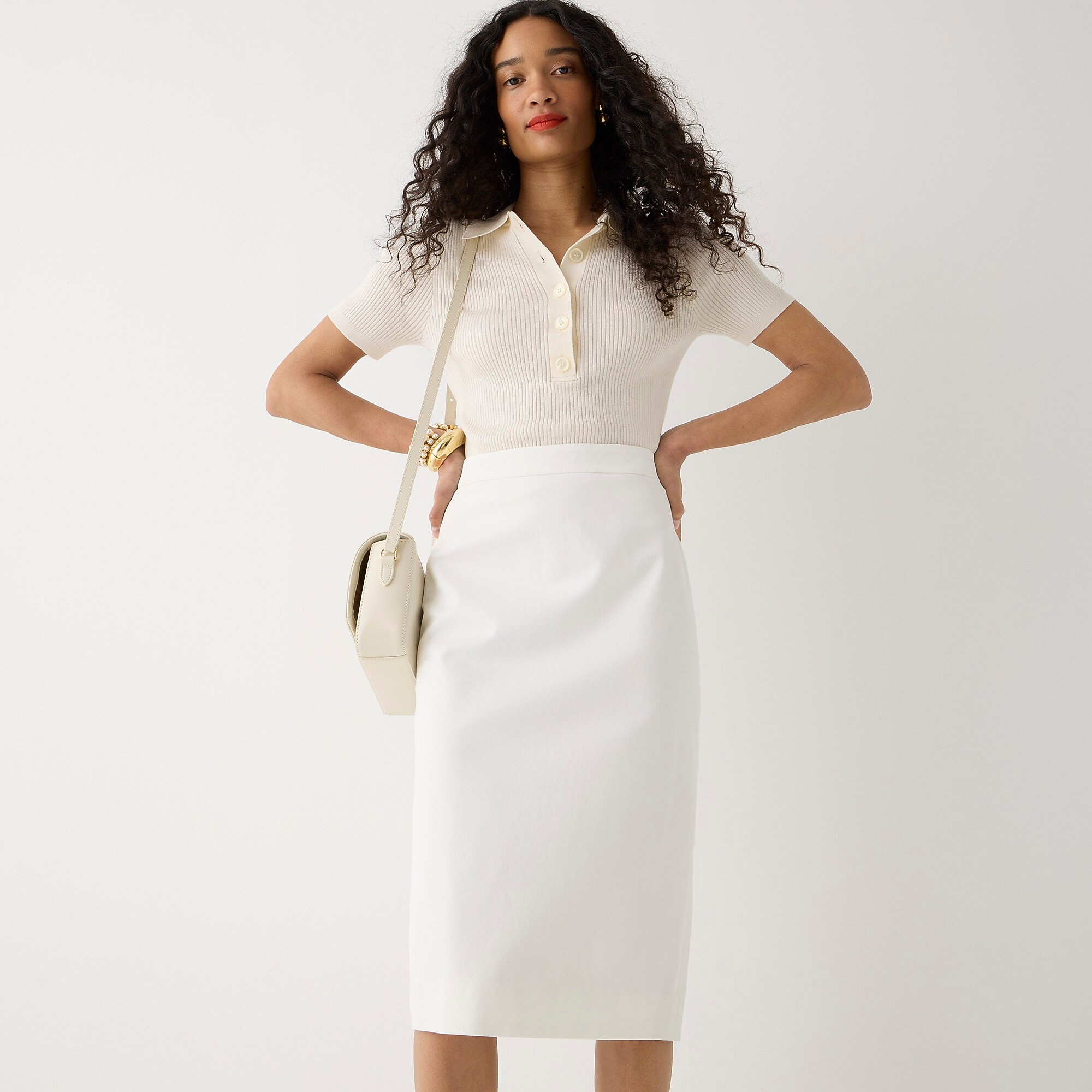No. 3 Pencil skirt in bi-stretch cotton | J. Crew US