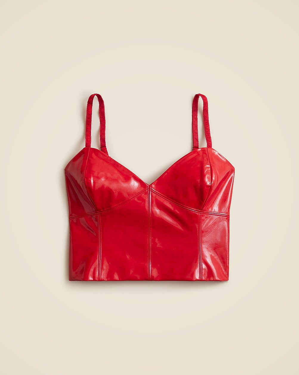 Christopher John Rogers X  J.Crew bustier top in red vinyl | J. Crew US