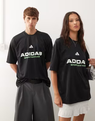 adidas Sportswear Common Goal football shirt in black | ASOS (Global)
