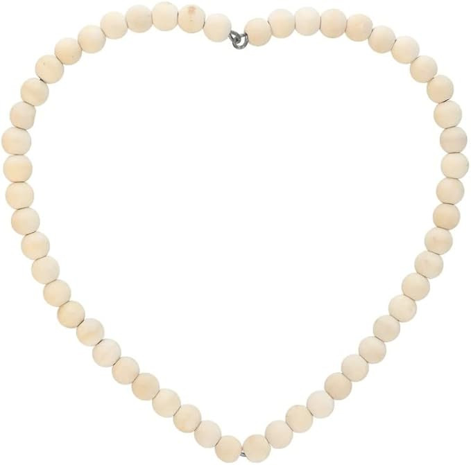 Wood Bead Heart Wreath Craft Wood Beads | Amazon (US)