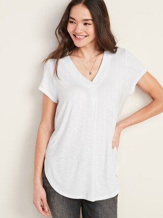 Loose Luxe V-Neck Tunic Tee for Women | Old Navy (US)