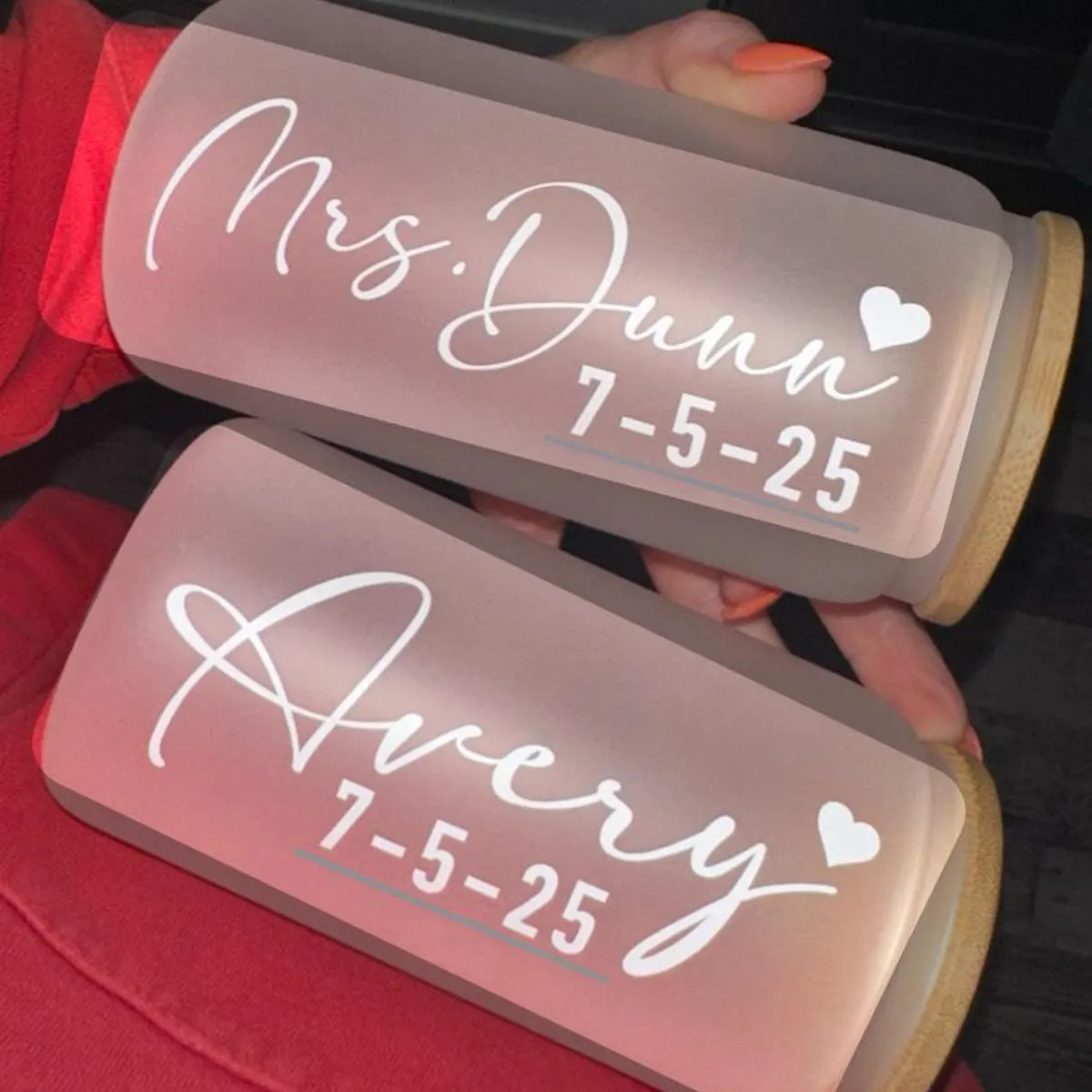 Bridesmaid Proposal, Future Mrs , Personalized Glass Tumbler, Frosted Glass Tumbler, Bamboo Lid C... | Etsy (Global)