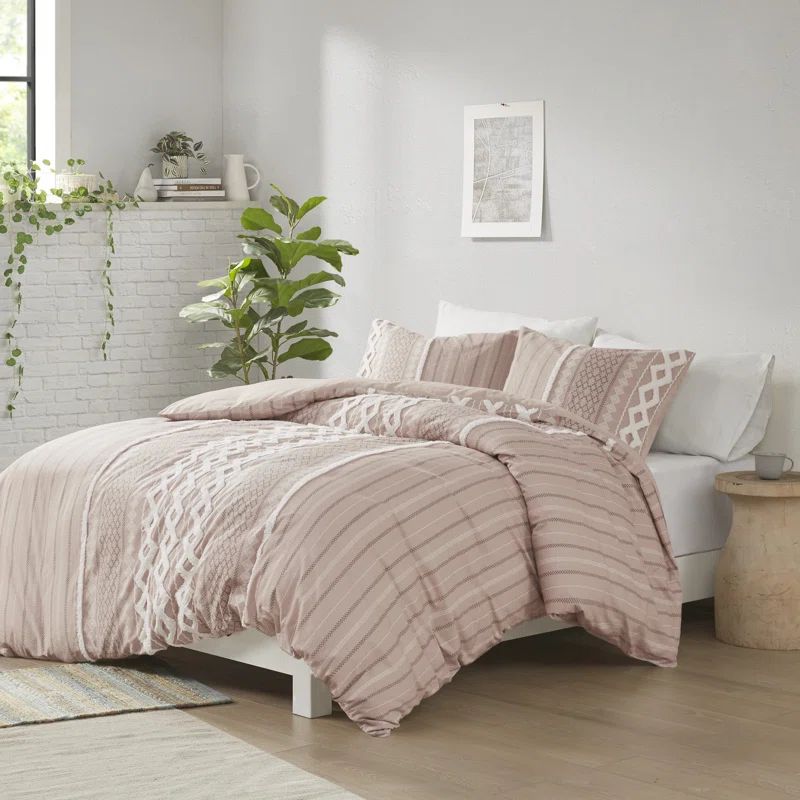 Admir Cotton Printed Comforter Set w/ Chenille | Wayfair North America
